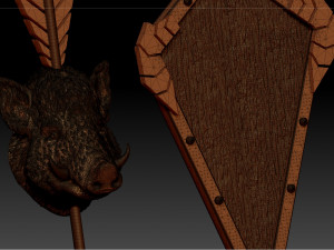 wild boar head trophy pendant 3D Print Model