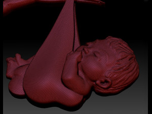 stork carries a newborn baby 3D Принт Модель
