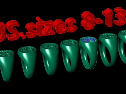 Mens signet ring ocean waves 3D Print Model