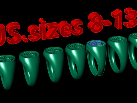 Mens signet ring ocean waves 3D Print Model