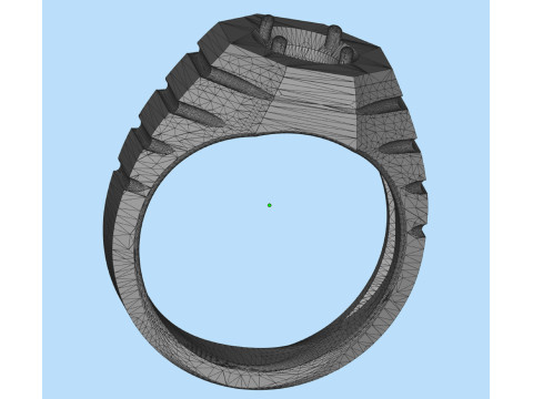 Men signet ring two options one carat gem Model Cetak 3D