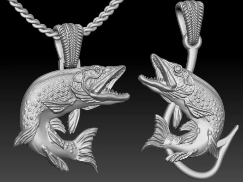Pendant pike two options with diamond and hook 3D Print Model