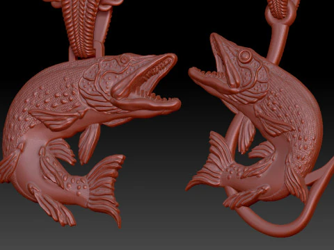 Pendant pike two options with diamond and hook 3D Print Model