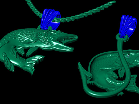 Pendant pike two options with diamond and hook Modelo de impresión 3D