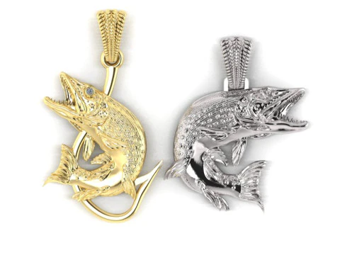 Pendant pike two options with diamond and hook 3D Print Model