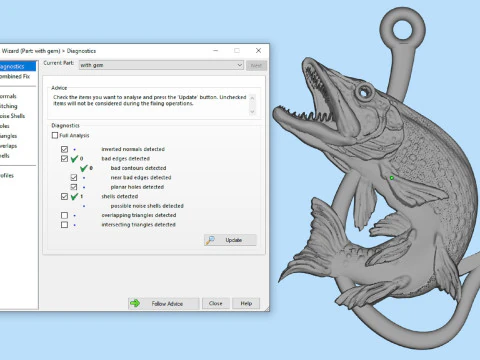 Pendant pike two options with diamond and hook 3D Print Model