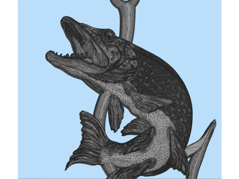 Pendant pike two options with diamond and hook 3D Print Model