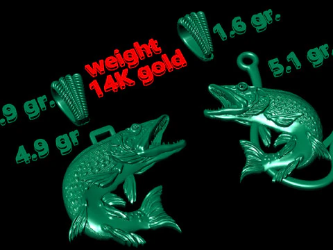 Pendant pike two options with diamond and hook 3D Print Model