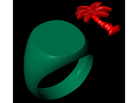 Mens Palm Tree Signet Ring 3Dプリントモデル