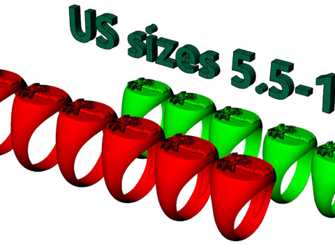 Mens Palm Tree Signet Ring 3Dプリントモデル