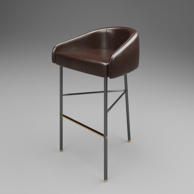 david nicolas bar stool 3D Model .c4d .max .obj .3ds .fbx .stl .blend 