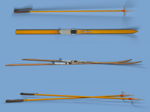 skiing Modello 3D