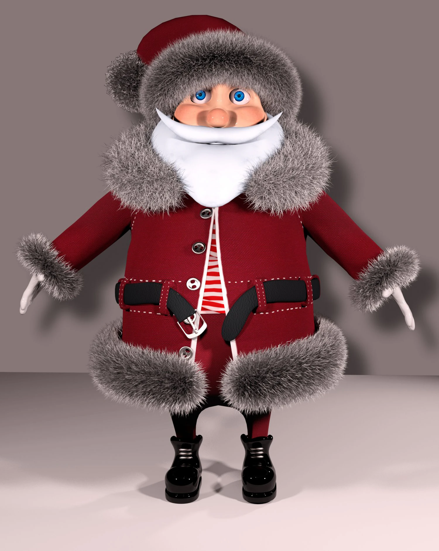 santa 3D Model .c4d .max .obj .3ds .fbx .stl .blend 