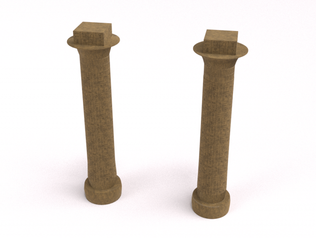 customizable egyptian pillar 3D 모델 .c4d .max .obj .3ds .fbx .stl .blend 
