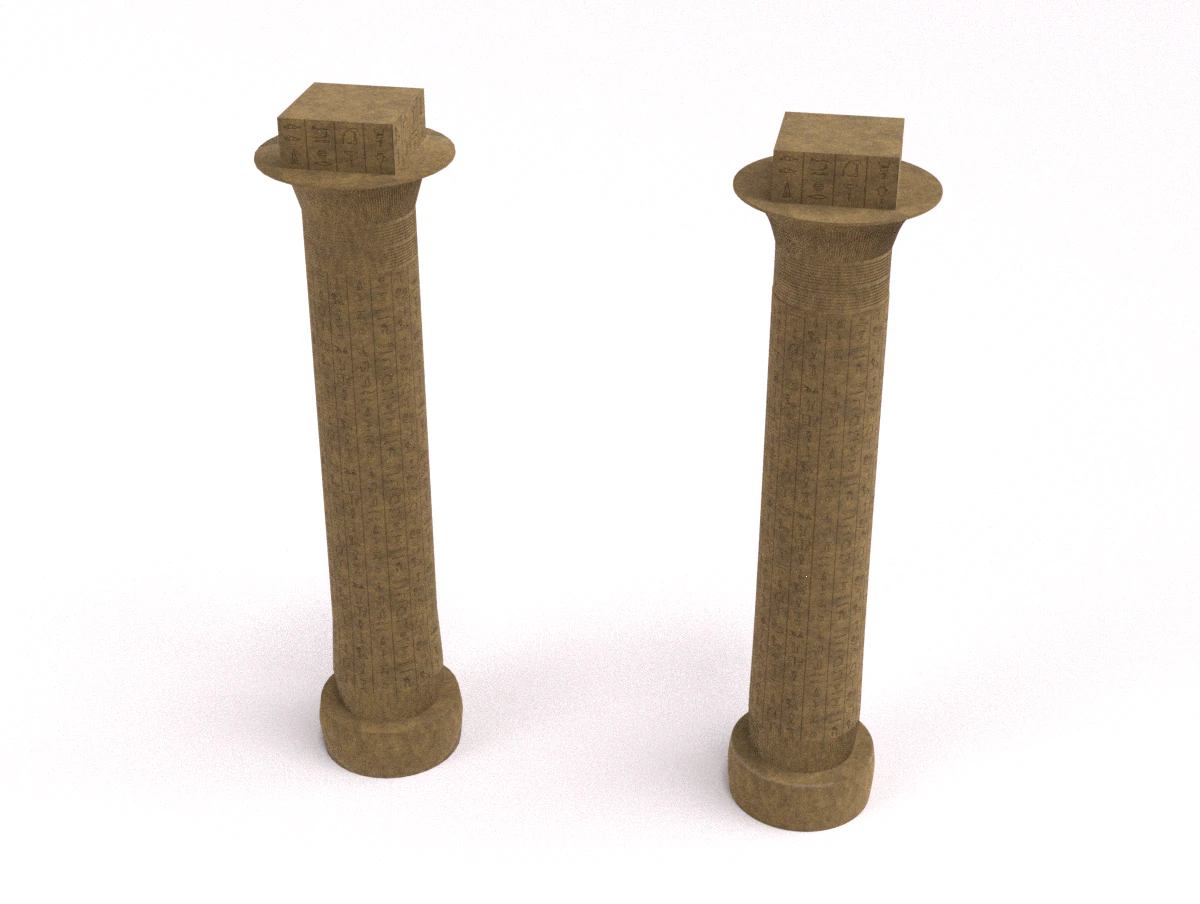 customizable egyptian pillar 3D Model .c4d .max .obj .3ds .fbx .stl .blend