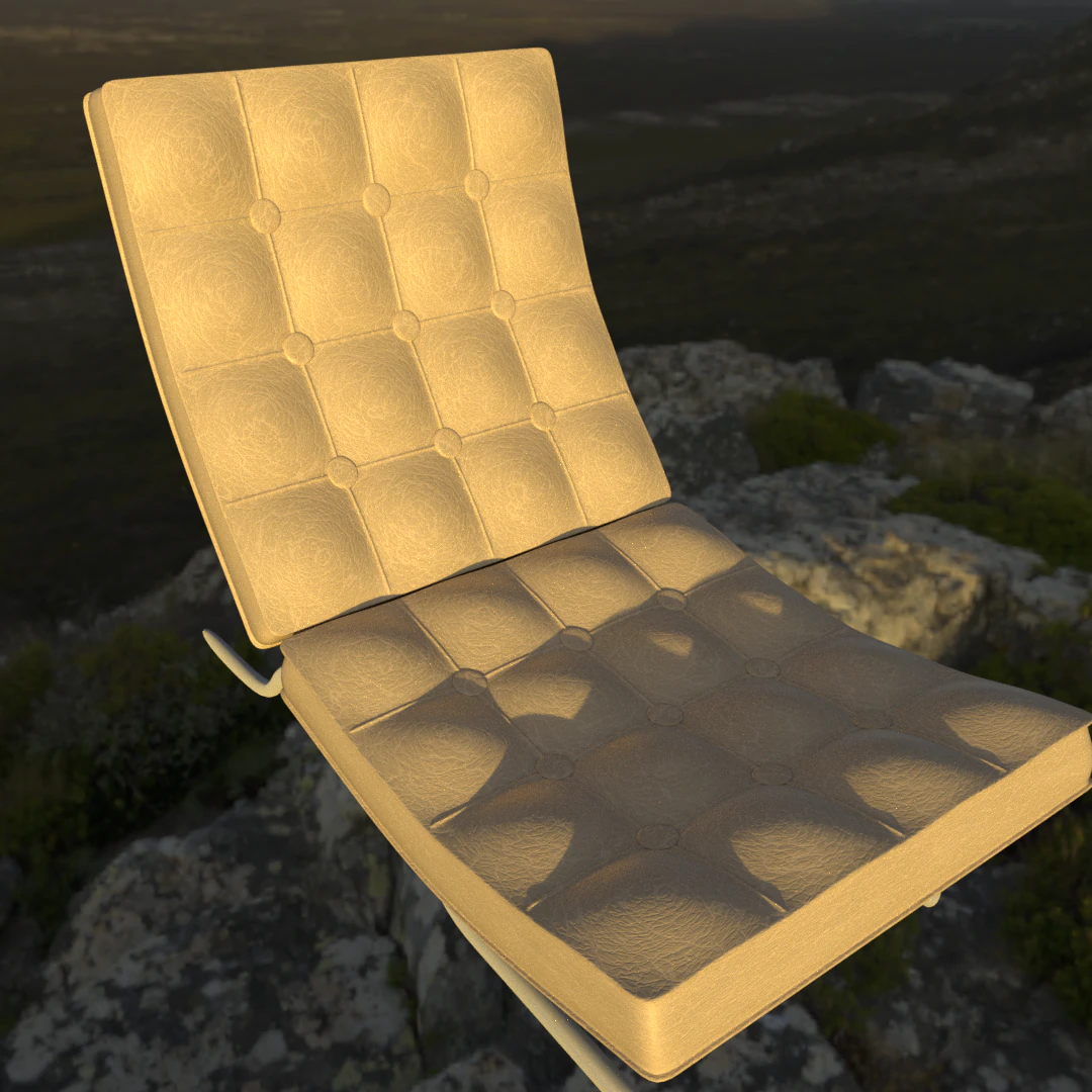 chair with leather pillow 3D Model .c4d .max .obj .3ds .fbx .stl .blend 