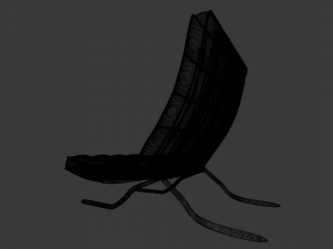 chair with leather pillow 3Dモデル