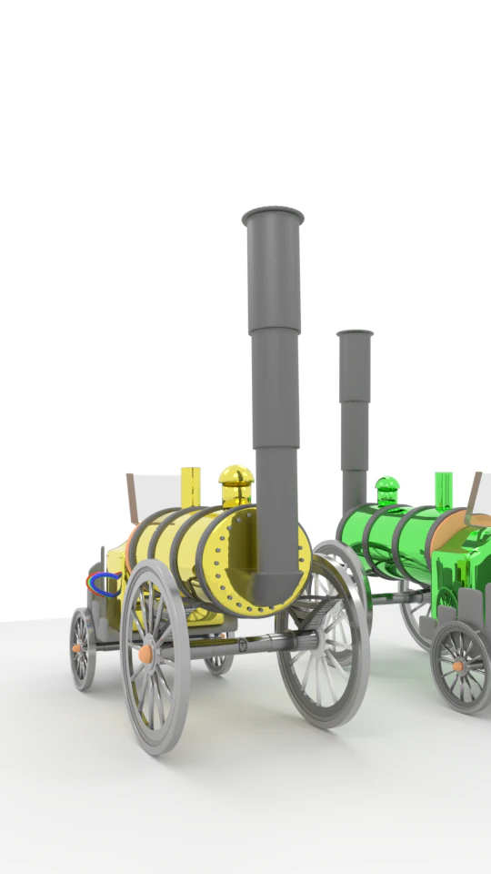 cartoon steampunk locomotive inspired by stephenson s rocket 3D Model .c4d .max .obj .3ds .fbx .stl .blend 