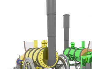 cartoon steampunk locomotive inspired by stephenson s rocket 3D मॉडल