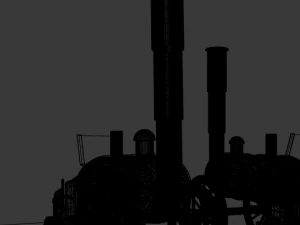 cartoon steampunk locomotive inspired by stephenson s rocket 3D Model