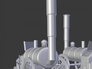 cartoon steampunk locomotive inspired by stephenson s rocket Modèle 3D