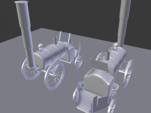 cartoon steampunk locomotive inspired by stephenson s rocket Modèle 3D
