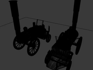 cartoon steampunk locomotive inspired by stephenson s rocket 3D Model