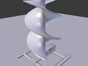 垂直科幻风力发电机 3D 模型