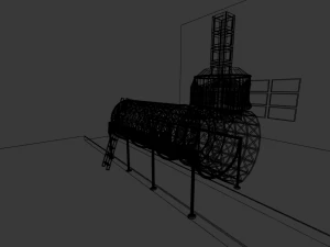 destiny iss module in a museum 3D Model