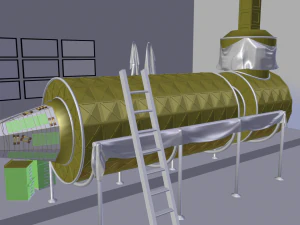 destiny iss module in a museum 3D Model