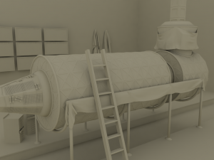 destiny iss module in a museum Modelo 3D