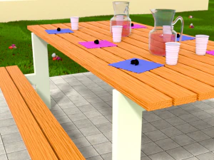 easter family table with chocolate eggs 3D Model