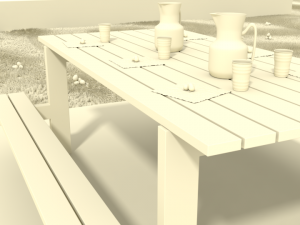 easter family table with chocolate eggs 3D Модель