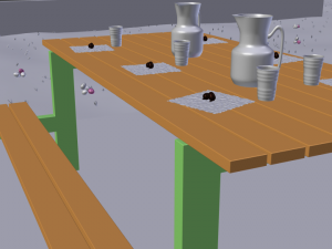 easter family table with chocolate eggs 3D Модель