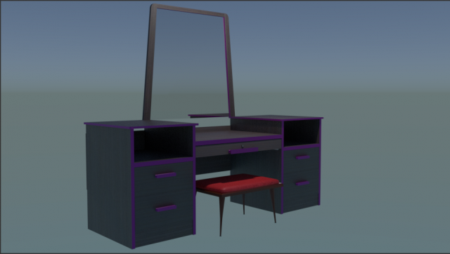 dressing table 3D 모델 .c4d .max .obj .3ds .fbx .stl .blend 