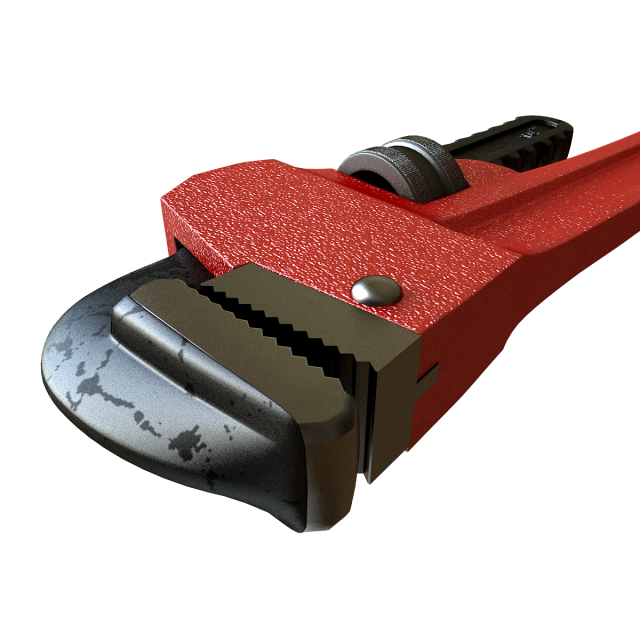 adjustable pipe wrench Model 3D .c4d .max .obj .3ds .fbx .stl .blend 