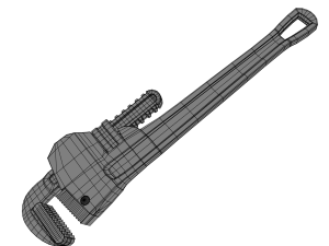 adjustable pipe wrench Model 3D