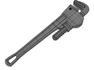 adjustable pipe wrench Model 3D