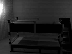 bunk bed black and withe 3D Model