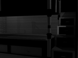 bunk bed black and withe 3D Model
