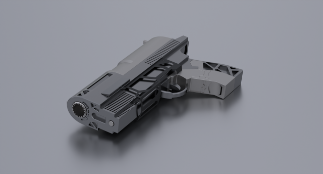 Custom SciFi Armed Pistol Modelo 3D .c4d .max .obj .3ds .fbx .stl .blend 