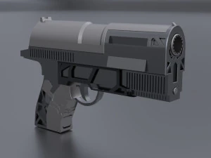 Custom SciFi Armed Pistol 3D Model