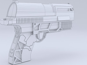 Custom SciFi Armed Pistol Modelo 3D