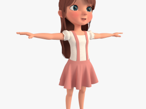 cartoon girl Model 3D
