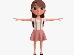 cartoon girl 3Dモデル