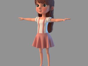 cartoon girl 3Dモデル