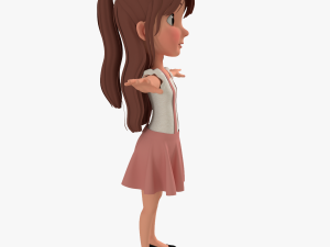 cartoon girl 3Dモデル