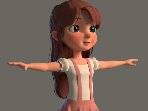 cartoon girl 3Dモデル