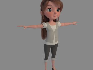 cartoon girl 3Dモデル