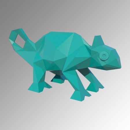 chameleon low poly Modello di stampa 3D .c4d .max .obj .3ds .fbx .stl .blend 